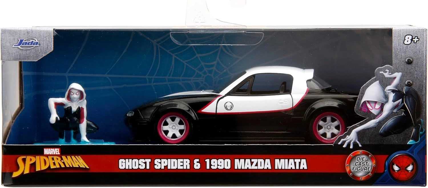 Marvel Ghost Spider And Mazda Miata Vehicle - 1:32
