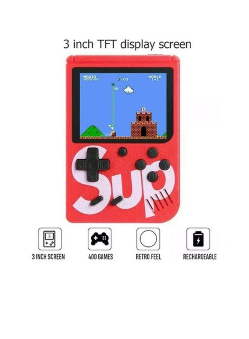 Handheld Game Console - 400 Built-in Games 3-Inch Color Screen Rechargeable Battery