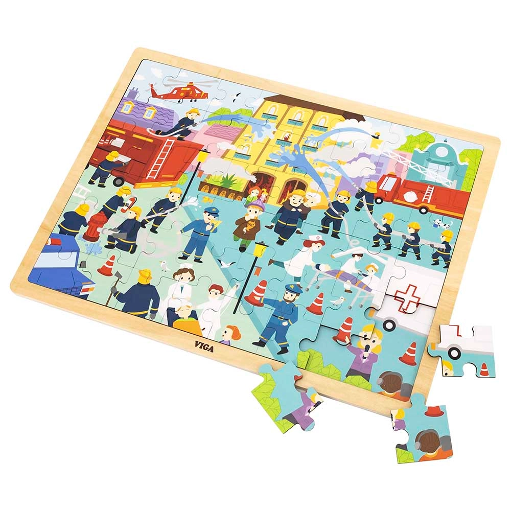 Fire Fighting Wooden Puzzle (SW-44581) - 48 pcs