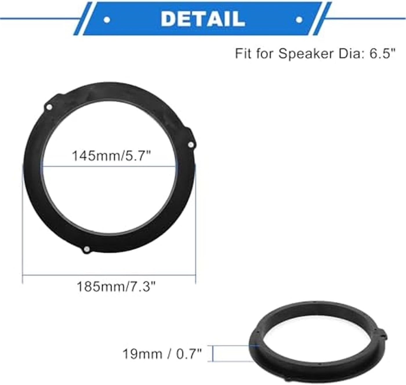 Speaker Spacer Ring - 2 Pcs 6.5 inch