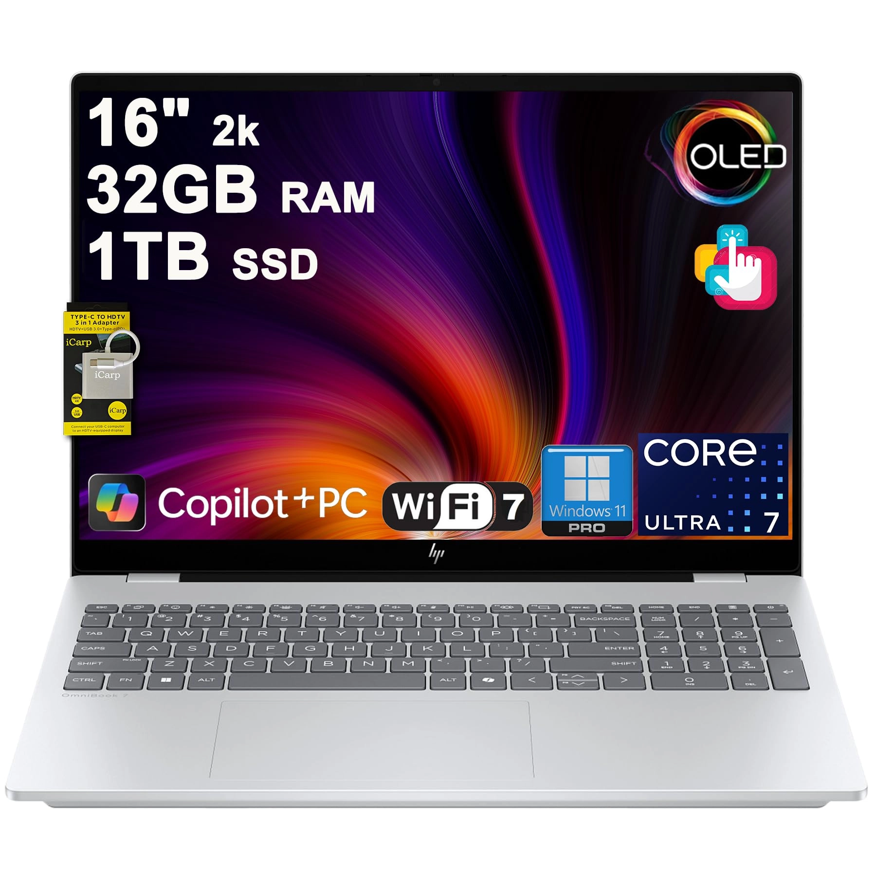 OmniBook 7 16-ay0002ne - 16'' Core Ultra 7 255H 32GB 1TB SSD