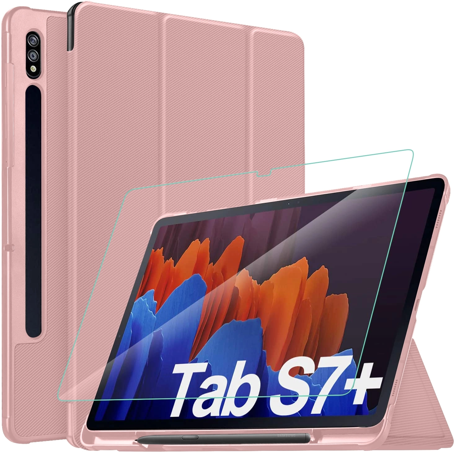 Akzun Trading Slim Stand Folio Case with S Pen Holder for Galaxy Tab S7 Plus 12.4-inch (2020)