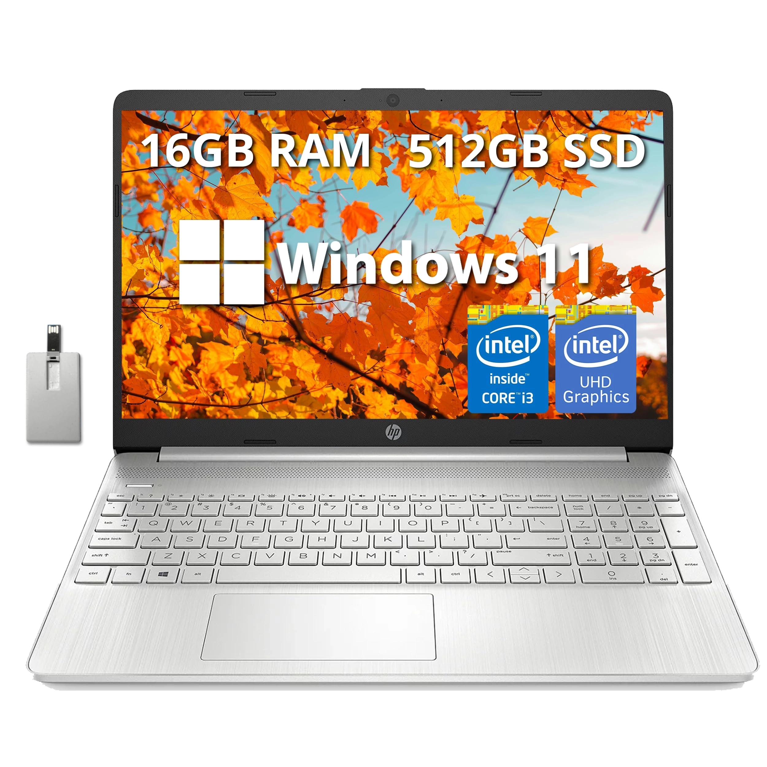 HP 2023 Touchscreen Laptop - 15.6'' Core i3 16GB DDR4 512GB SSD