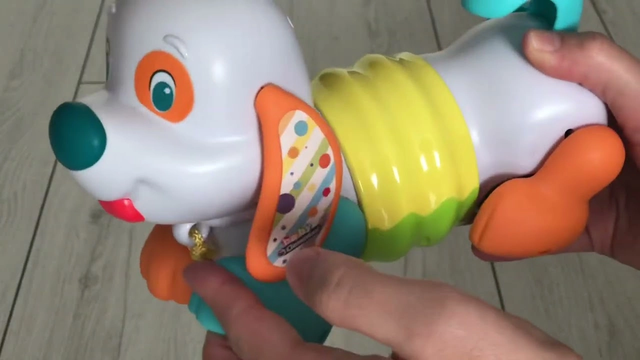 Baby Pull Along Dog - White 1+