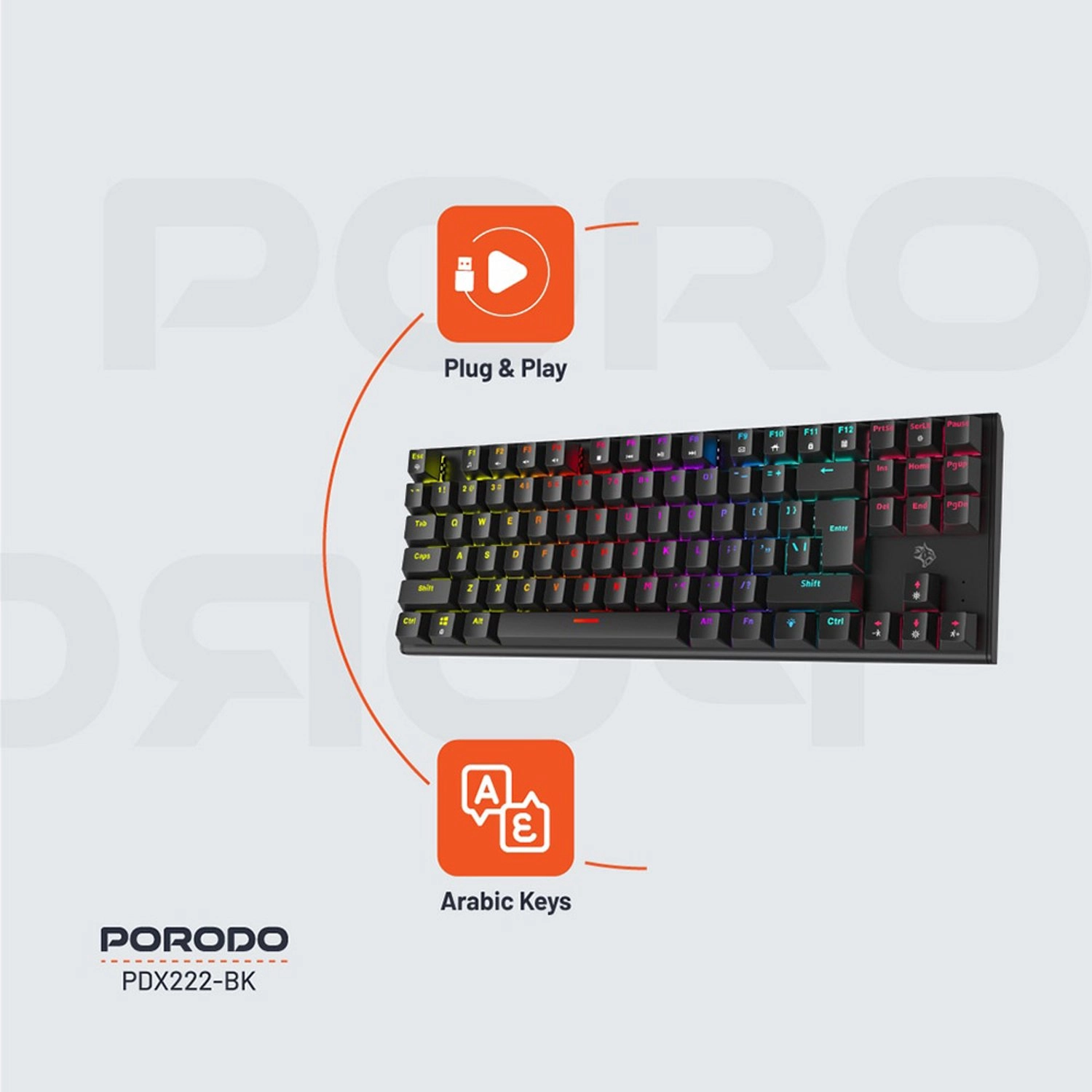61 Keys Pudding Mechanical Keyboard - EN/AR Wired