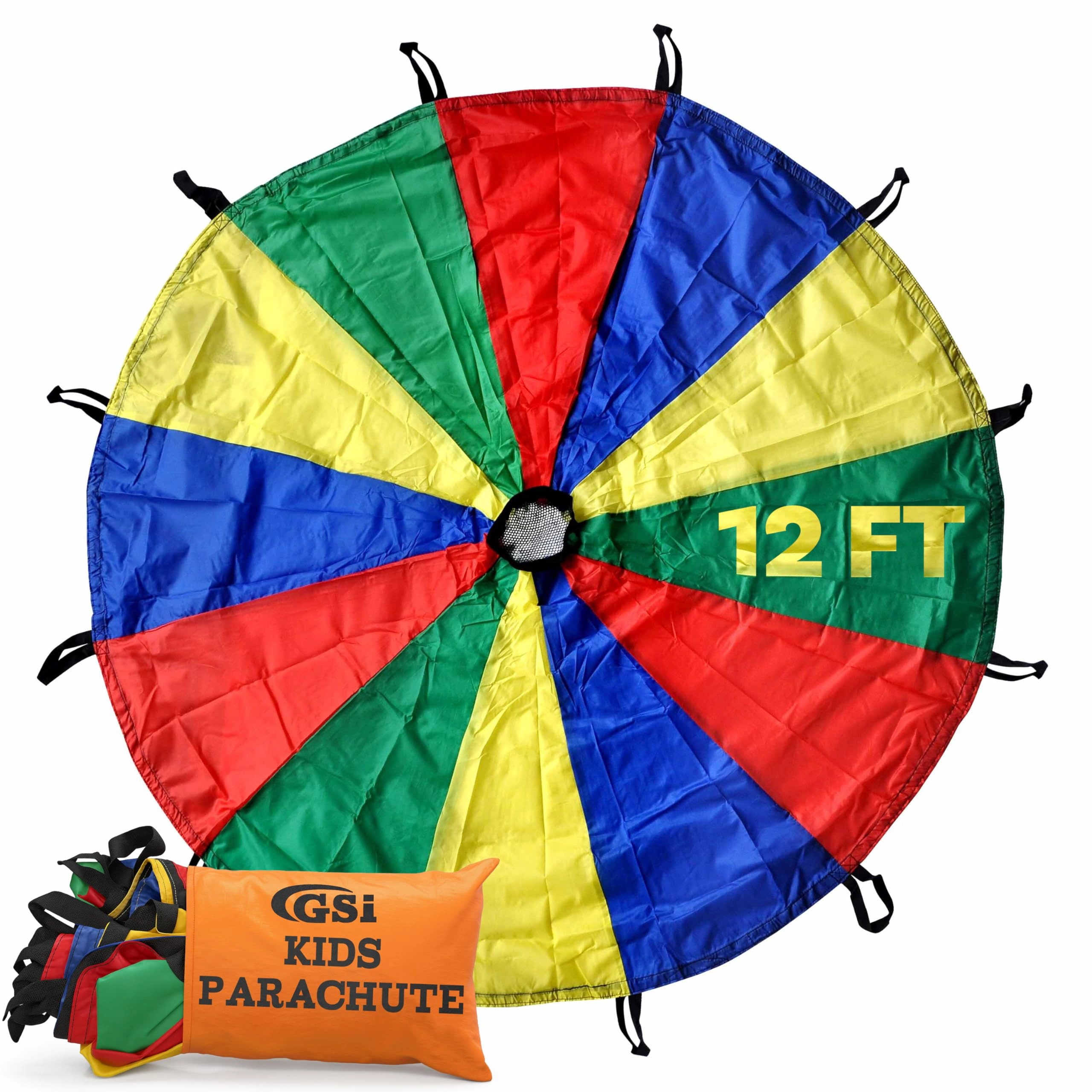 GSI Play Parachute - Rainbow 12 Feet