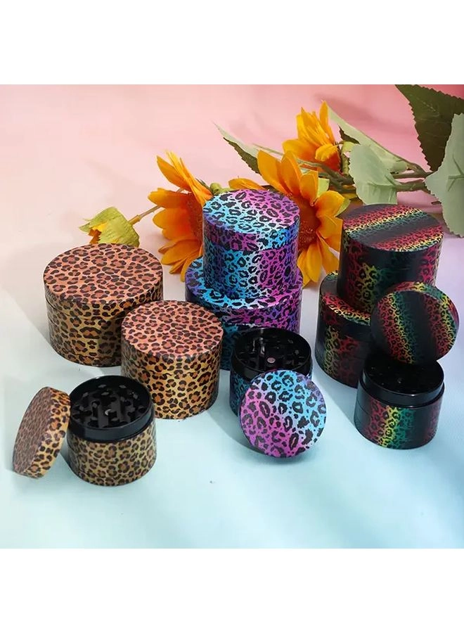 Generic Manual Grinder - 50mm Zinc Alloy Pink Blue Leopard