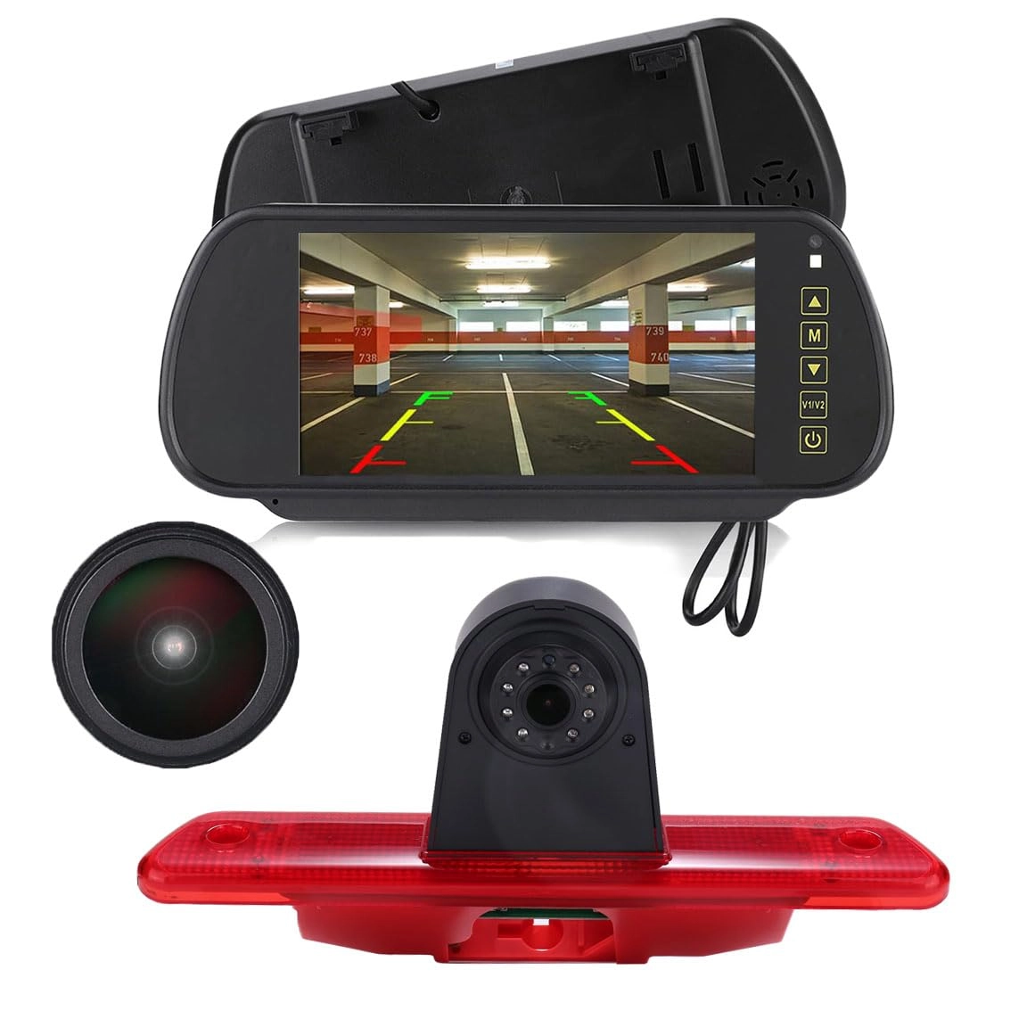 sedodogo 7 Inch Rear View Mirror + Rear View Camera - 1280 x 720 pixels