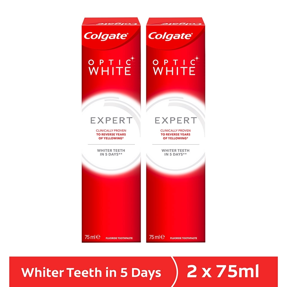 Optic White Expert Whitening Toothpaste 2 x 75ml