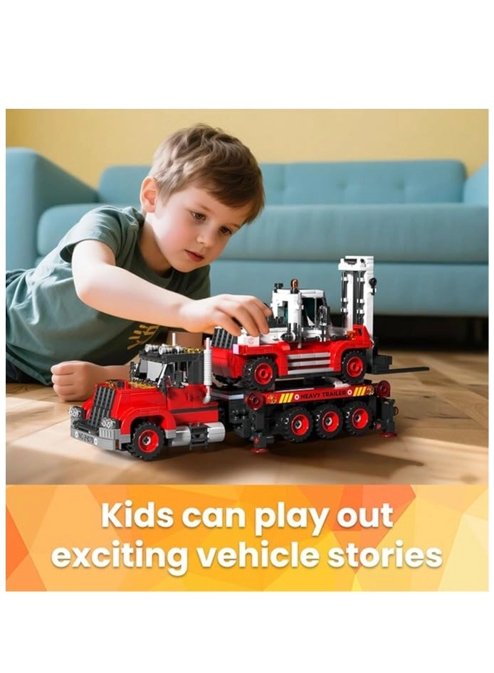 Truck (24079) - 2 in 1 Flatbed Truck with Forklift