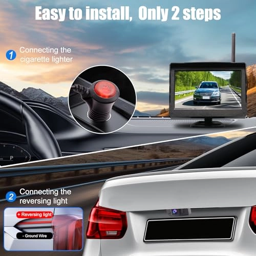 Reversing Camera - Night Vision Wireless + 5 Inch Monitor - 5 Inches