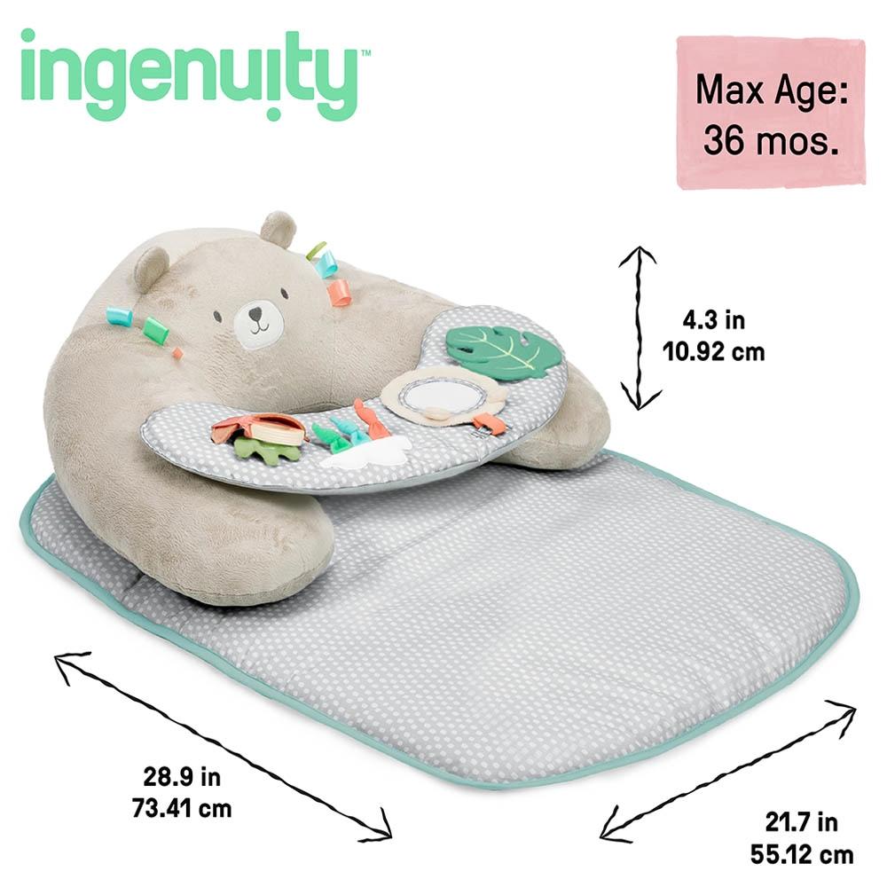 Cozy Prop Sit Up & Activity Mat - Nate the Bear Suitable for 0 month and above