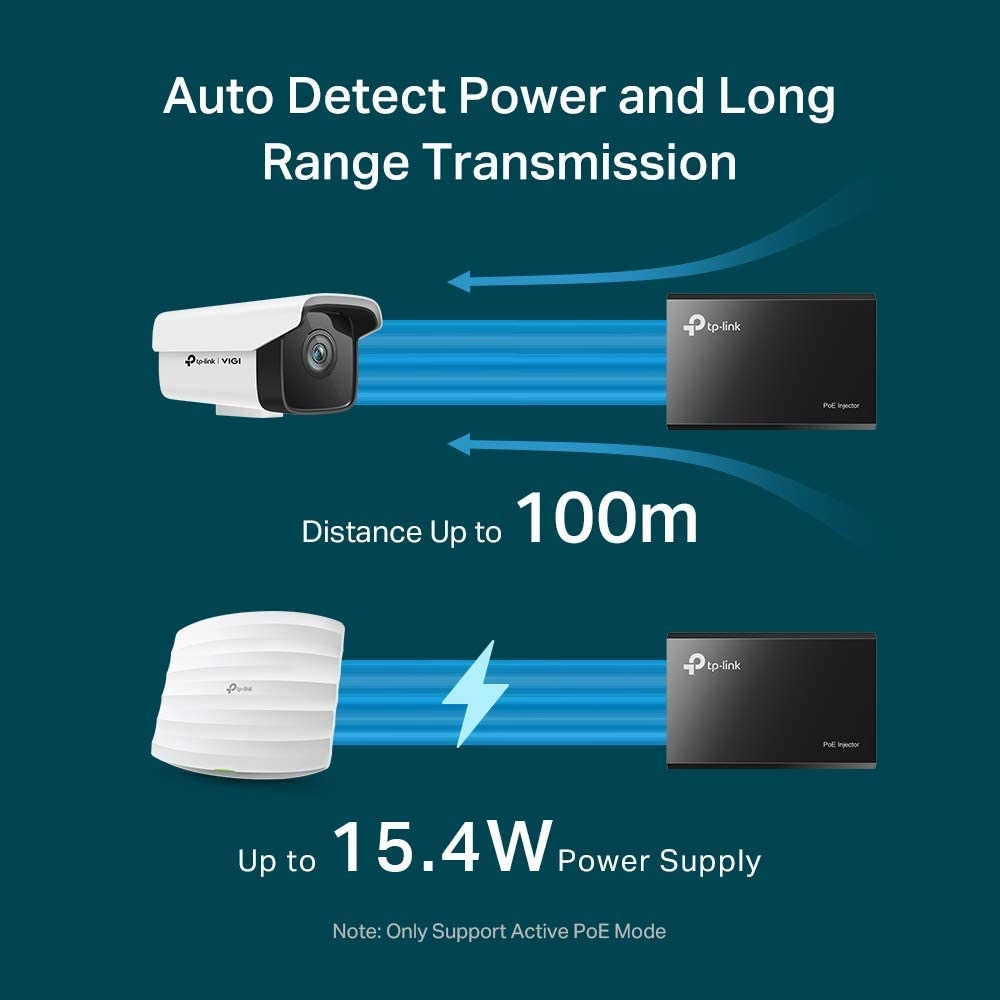 PoE Injector - 1 IEEE 802.3af 150 Mbps