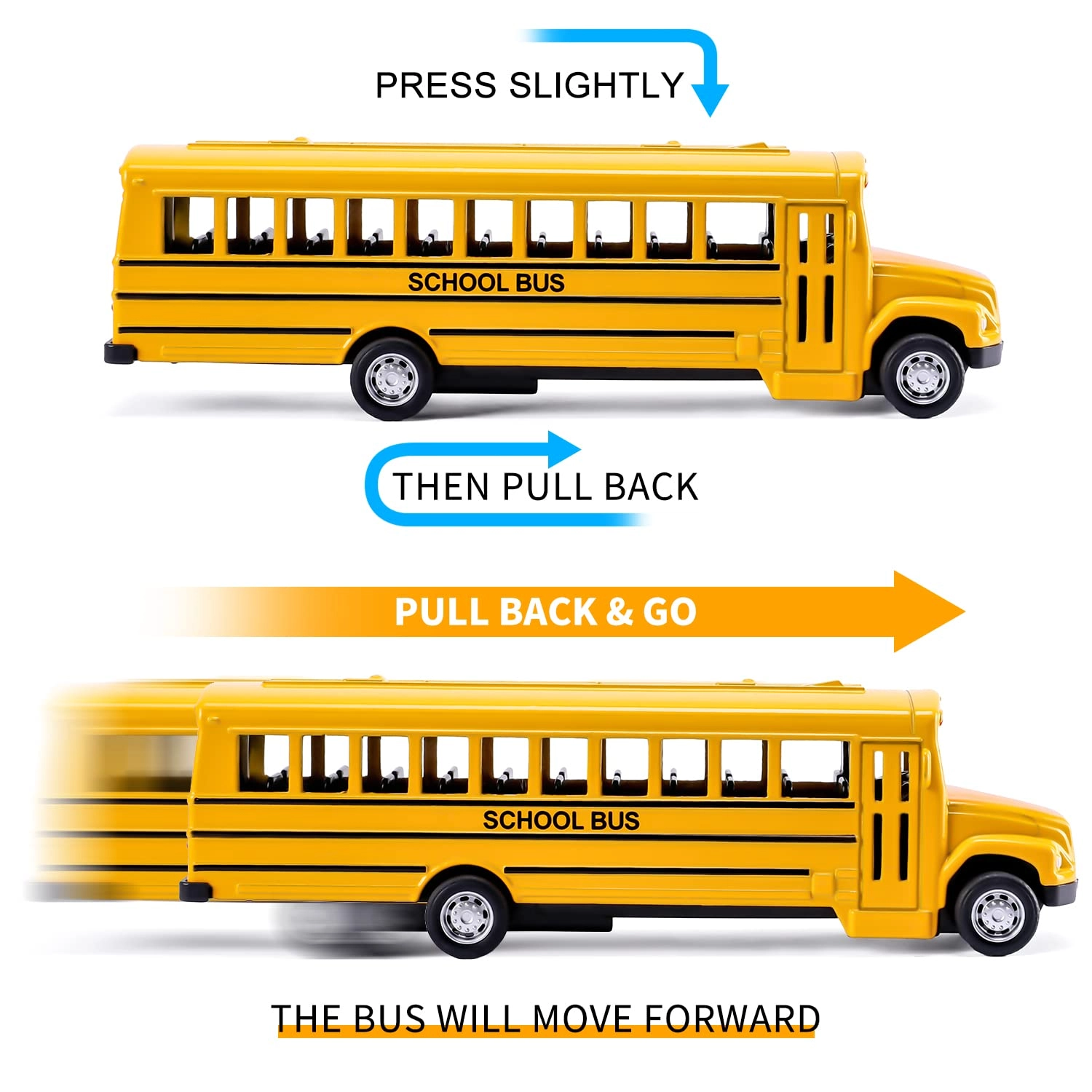 Pull Back School Bus - 2 Pack