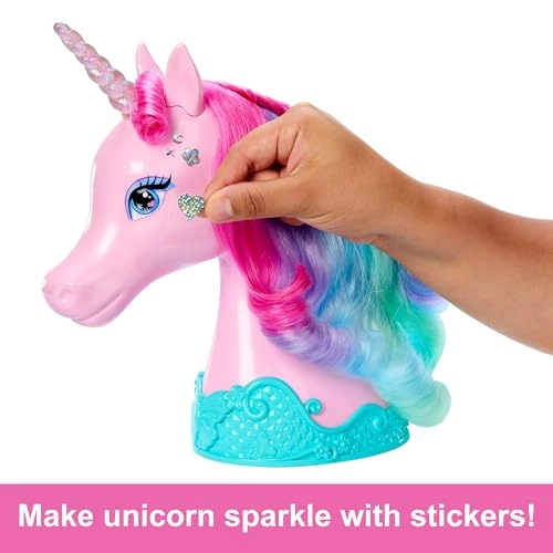Unicorn Styling Head - 10 Styling Accessories Shimmer Stickers Ages 3+