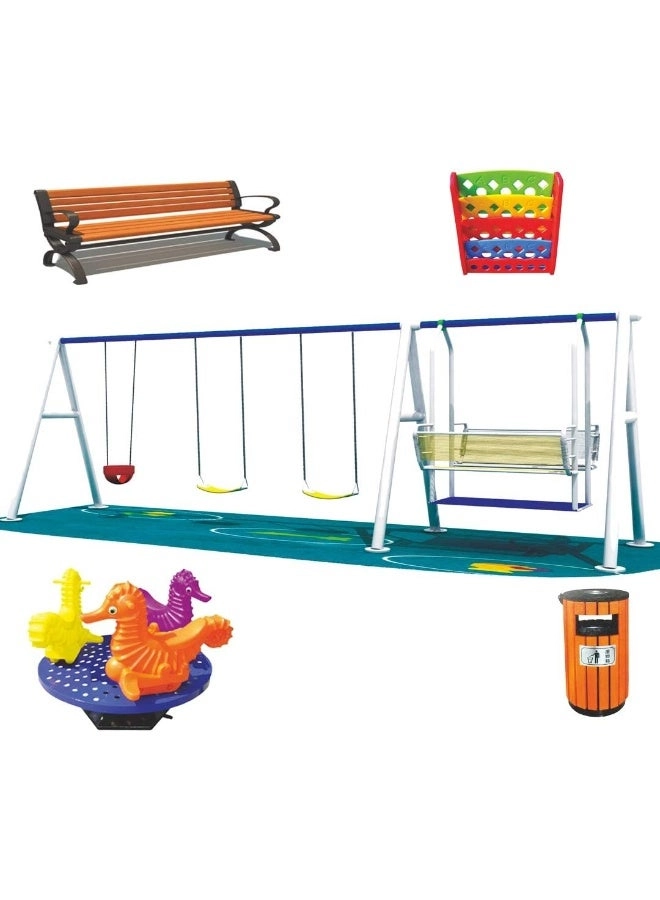 Multi Purpose Kids Outdoor Playing Equipments - 770x320x280cm 2+ Years