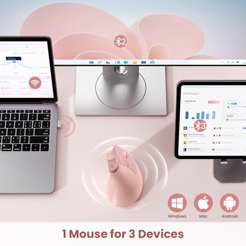 Ergonomic Vertical Mouse - Bluetooth, USB