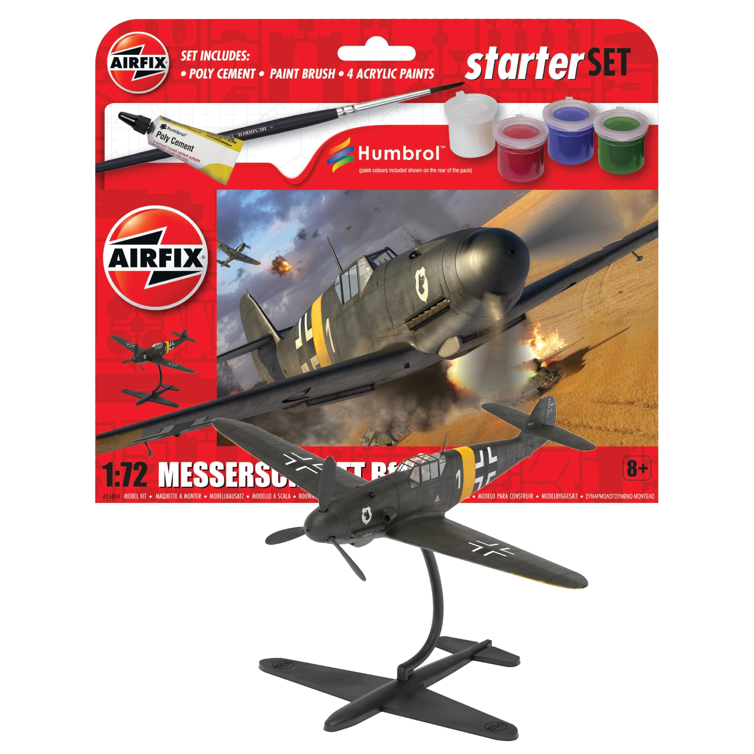 Hornby Hobbies Messerschmitt Bf109F-4 Model Kit (A55014) - 1:72