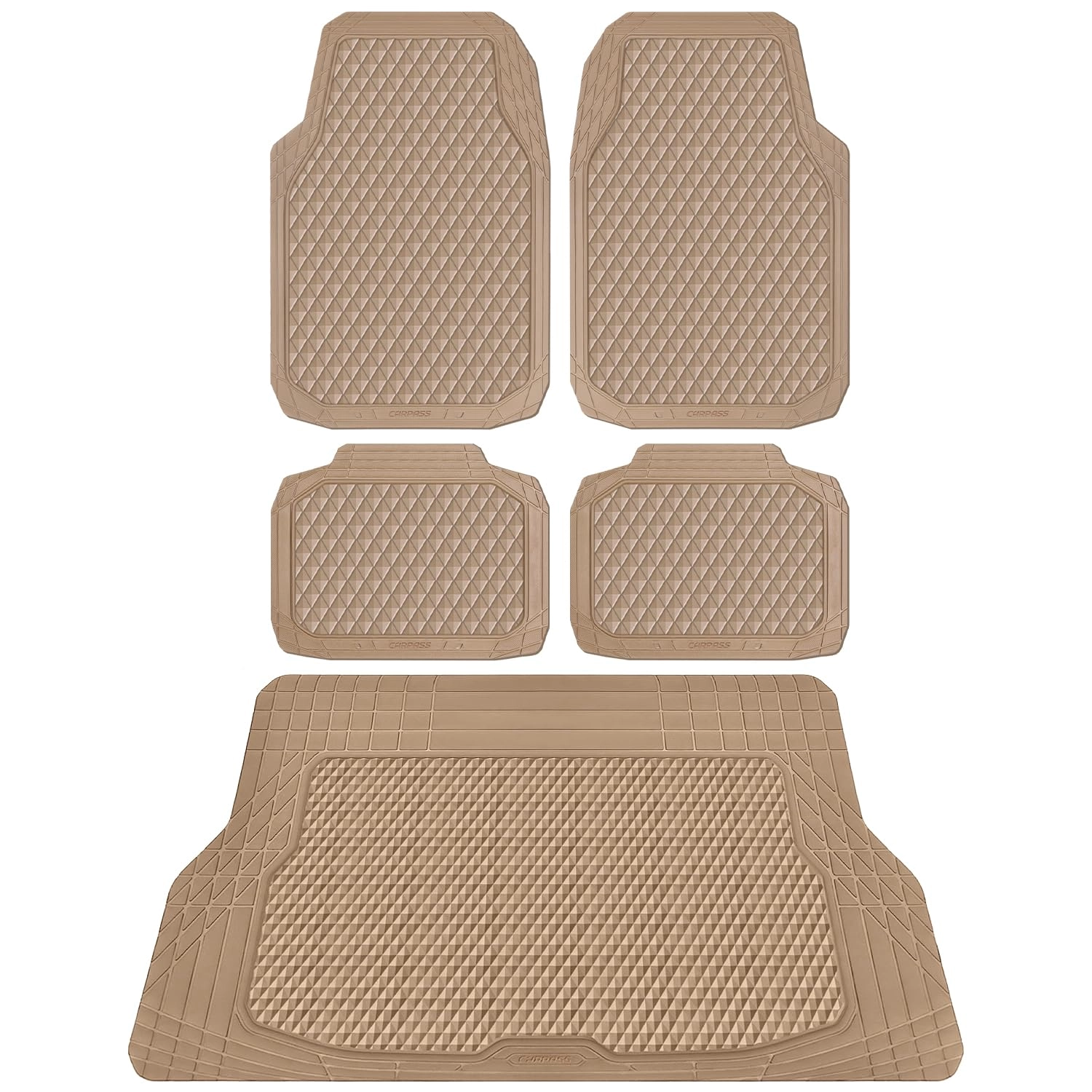 Floor Mats - Gray Rubber 4 Pcs