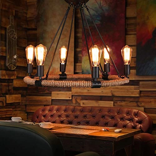 Round Wagon Wheel Ceiling Light Fixture