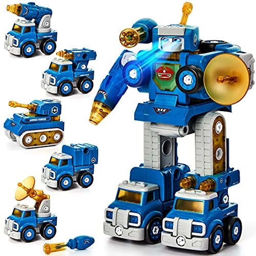 hahaland Building Take Apart Trucks - 5 in 1 Transform to Robot