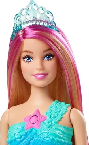 Dreamtopia Twinkle Lights Mermaid Doll - Water-Activated Twinkle Light-Up Tail Purple-Streaked Hair Ages 3+