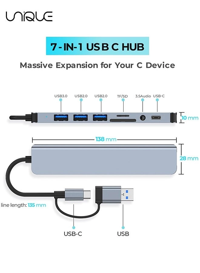 8-in-1 USB + Type C Converter - True