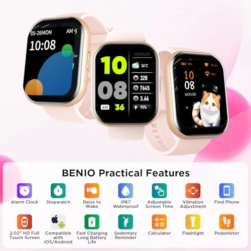 Parrot 2 - 2.02" Smart Watch 24/7 Heart Rate SpO2