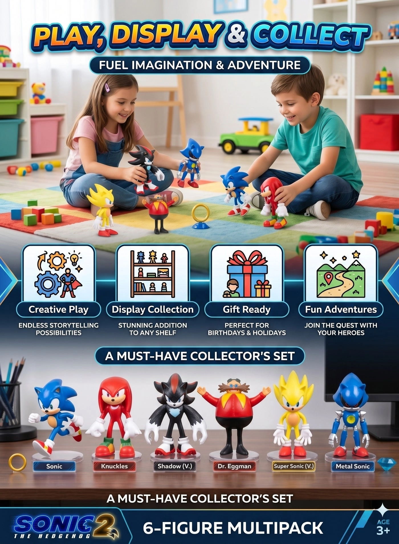 Adventure Heroes - Sonic + Tails + Knuckles + Shadow (3055) 6 pcs