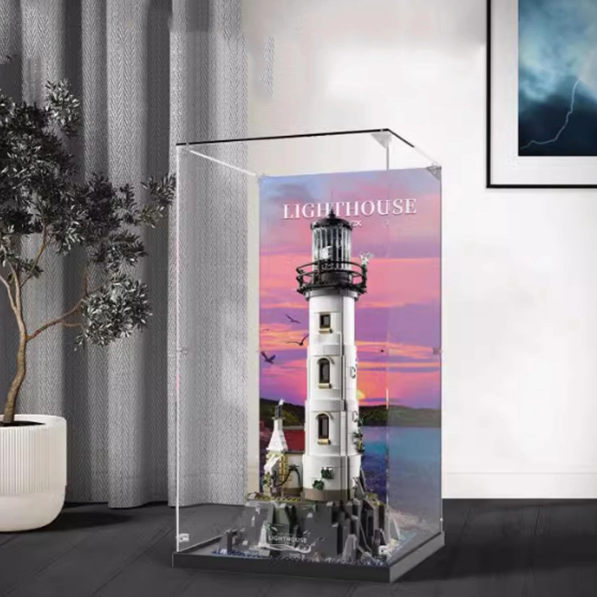 YUANZITIAN Acrylic Display Case for LEGO 21335 Motorized Lighthouse Model - 3mm thickness