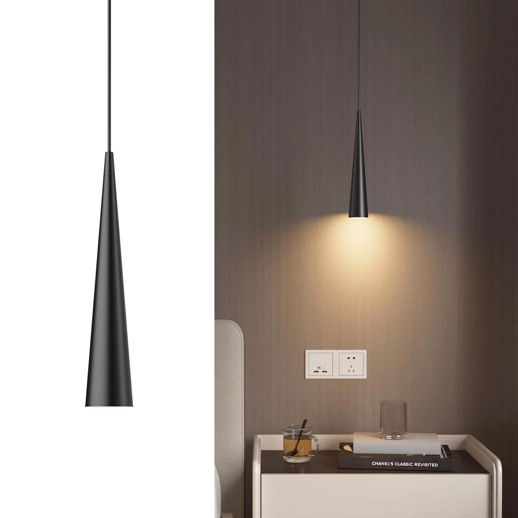 K-Bright Conical Chandelier - Black 3000K GU10