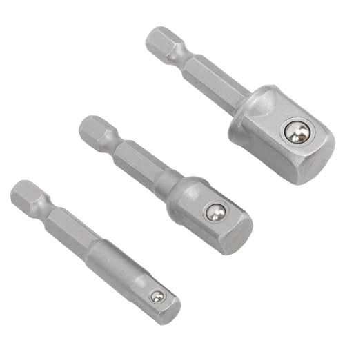 Power Drill Adapter - 3 Piece 1/4" 3/8" 1/2" Stainless Steel
