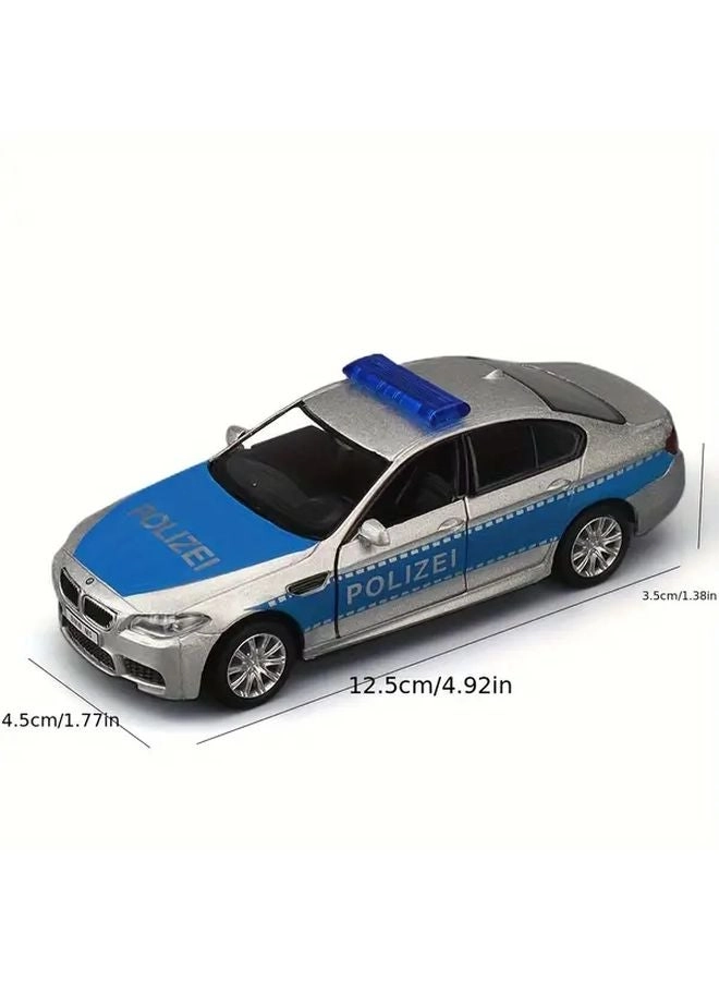 M5 Police Car - Grey Blue Alloy Pull-Back Action