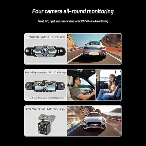 4 Channel Car Dashcam - 1080P