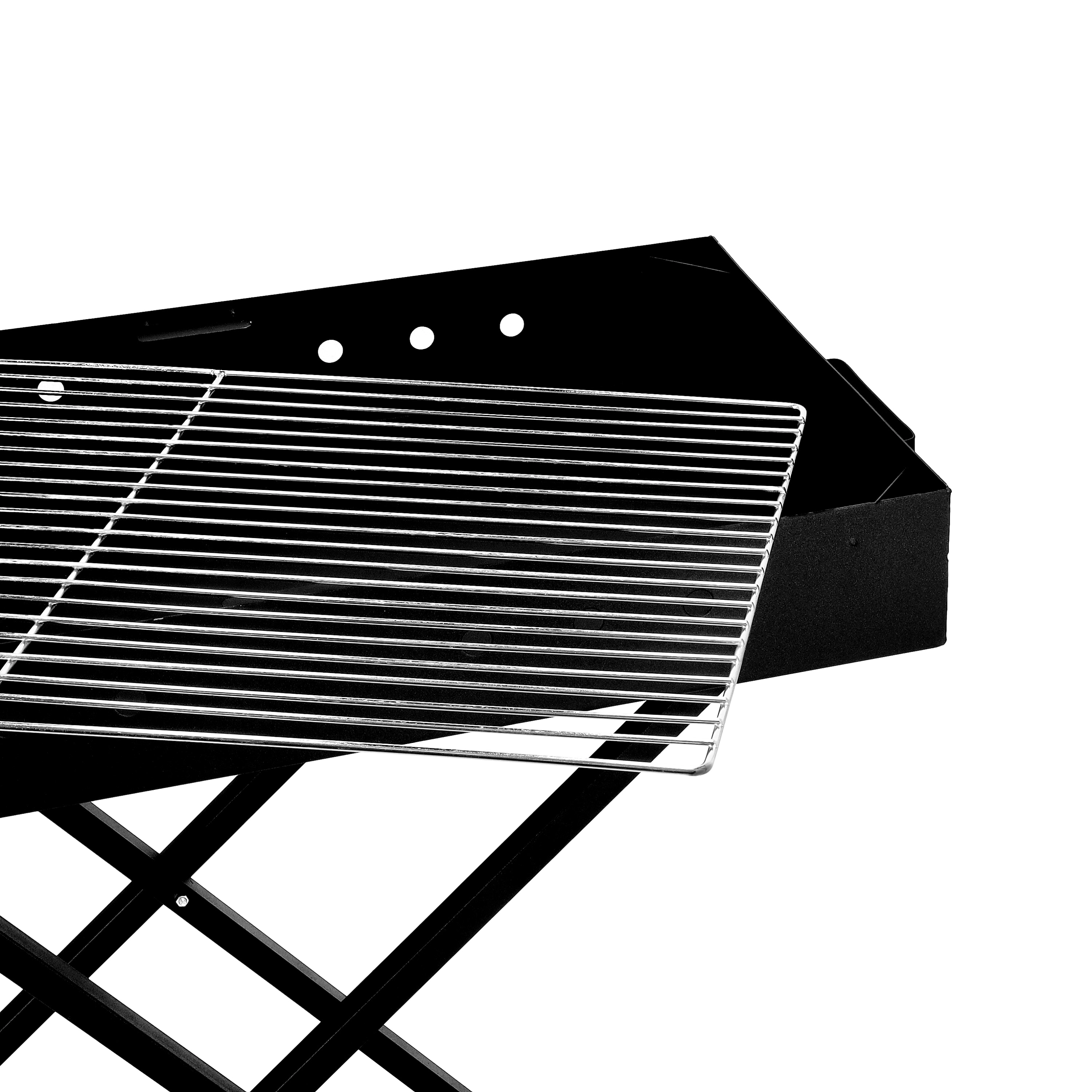 Foldable Barbeque Charcoal Grill - Black 48 x 31 x 39centimeter