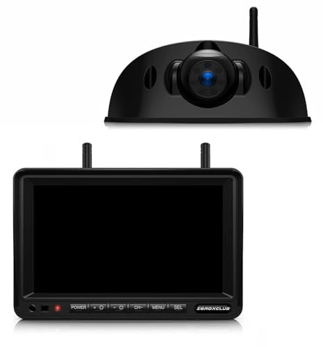 ZEROXCLUB Digital Wireless 2 Backup Camera System - Night vision Wireless + 7’’ DVR Split Monitor - 7 Inches Touch Button