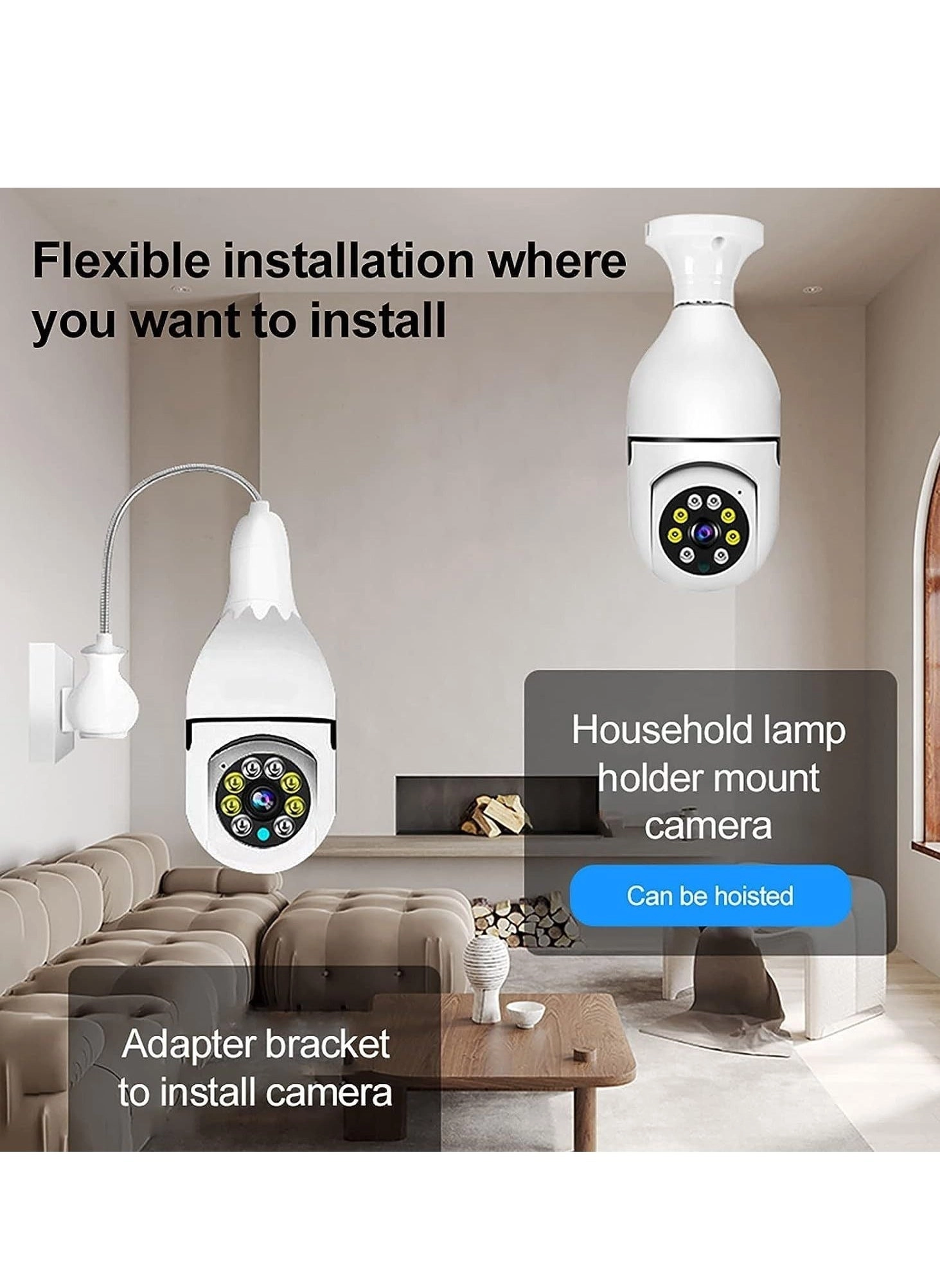 Wireless Light Bulb Camera 1080P