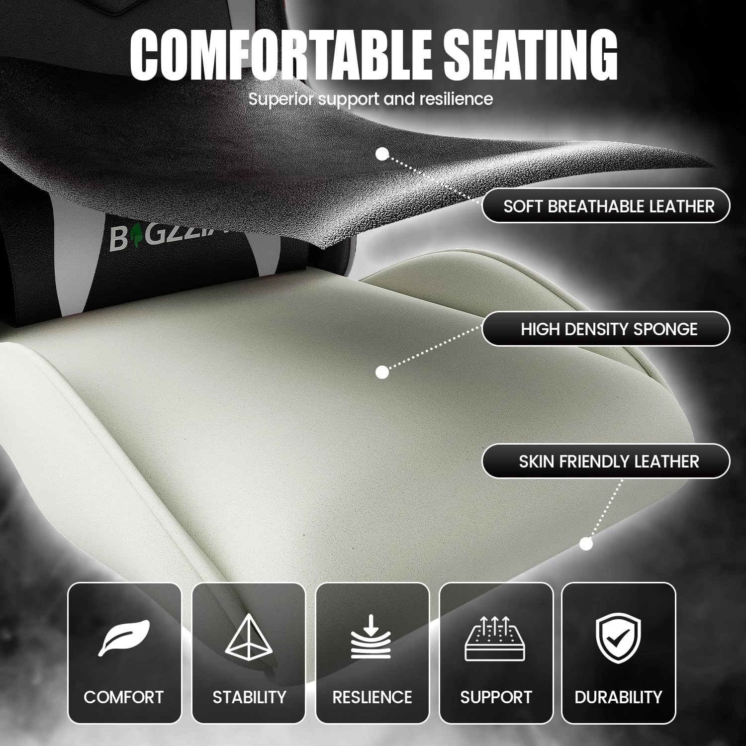 A gaming chair - Adjustable Height Reclining Feature