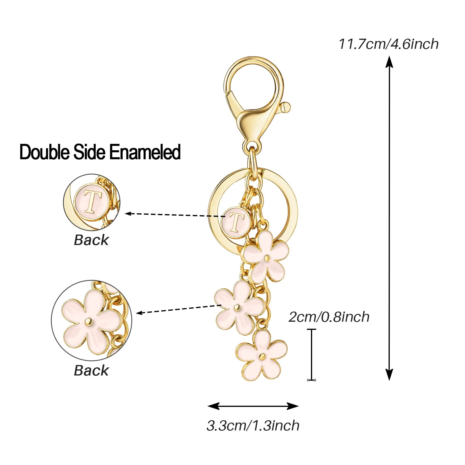 Initial Keychain - Floral