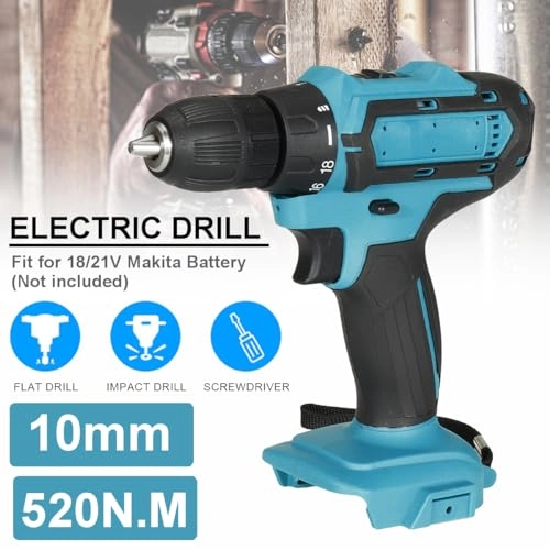 Cordless Electric Drill - 10mm Chuck 520N.M