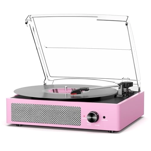 Record Player Turntable - Built-in Bluetooth 3-Speed 2 Stereo Speakers