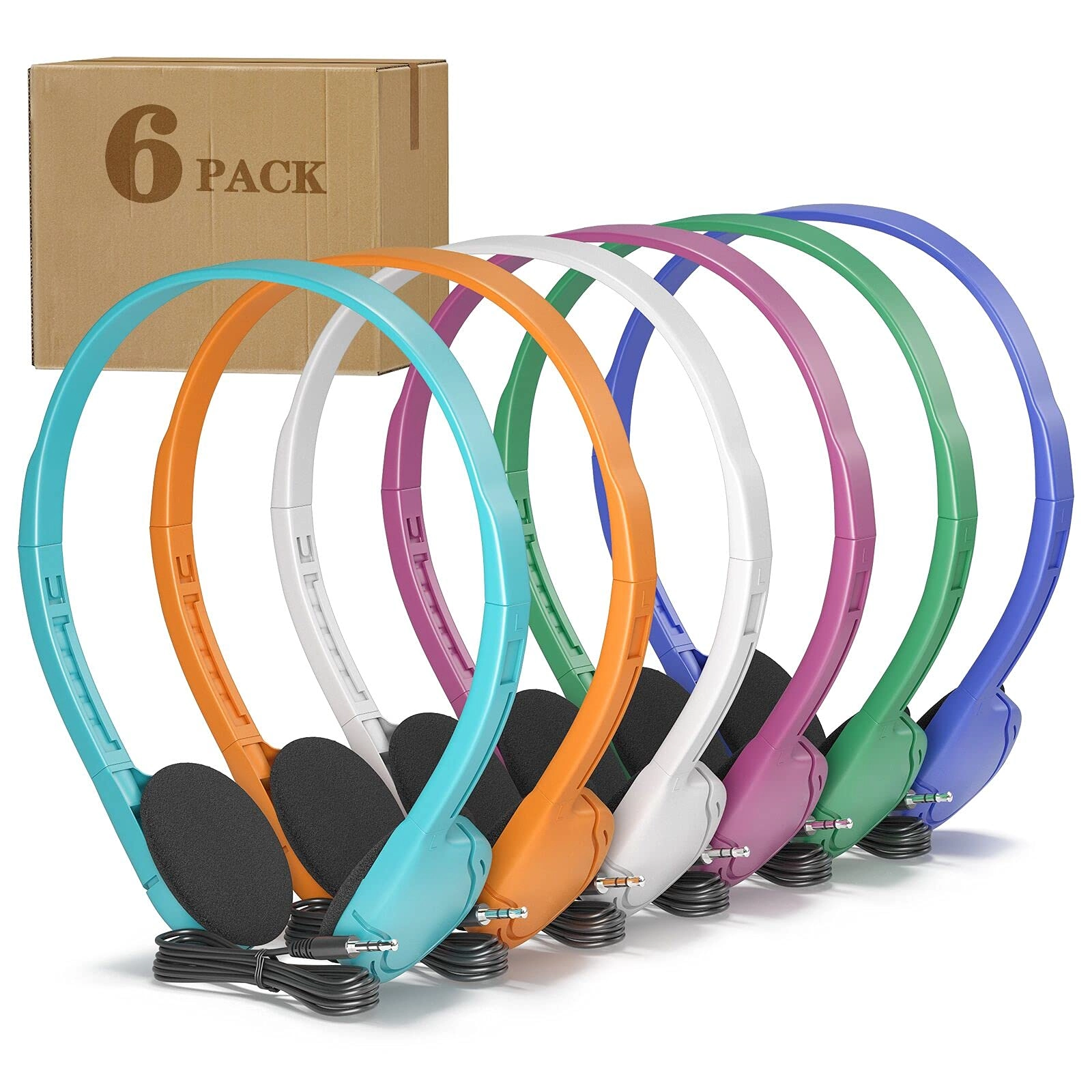 Keewonda KWA29-6PK Wired Headphone Pack