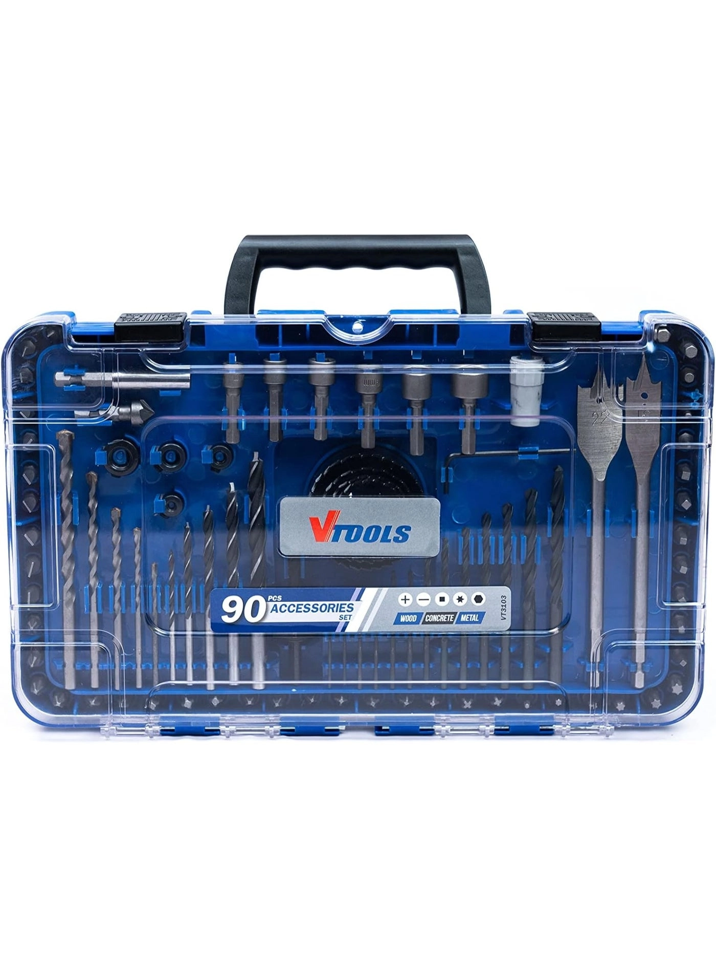 VTools Drill Bit Set - high carbon steel 90 Piece