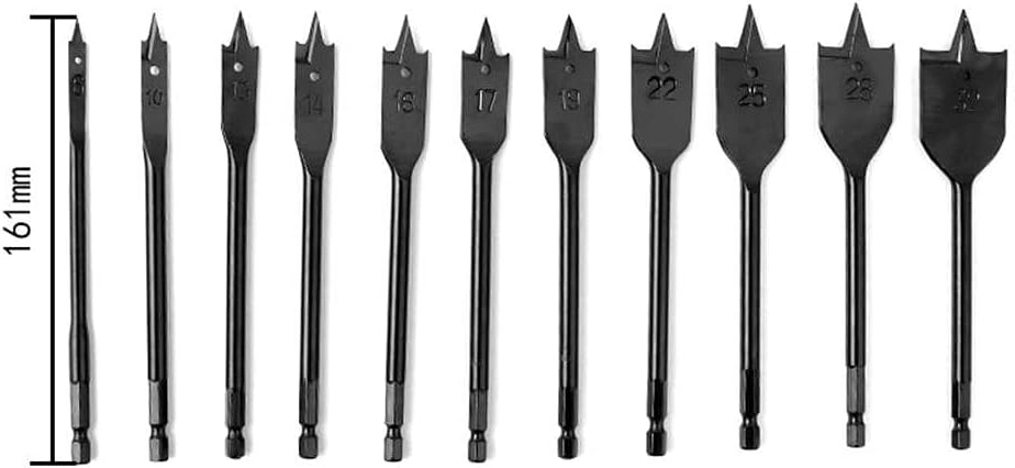 Spade Drill Bit Sets - High Carbon Steel 11Pcs 6-32mm