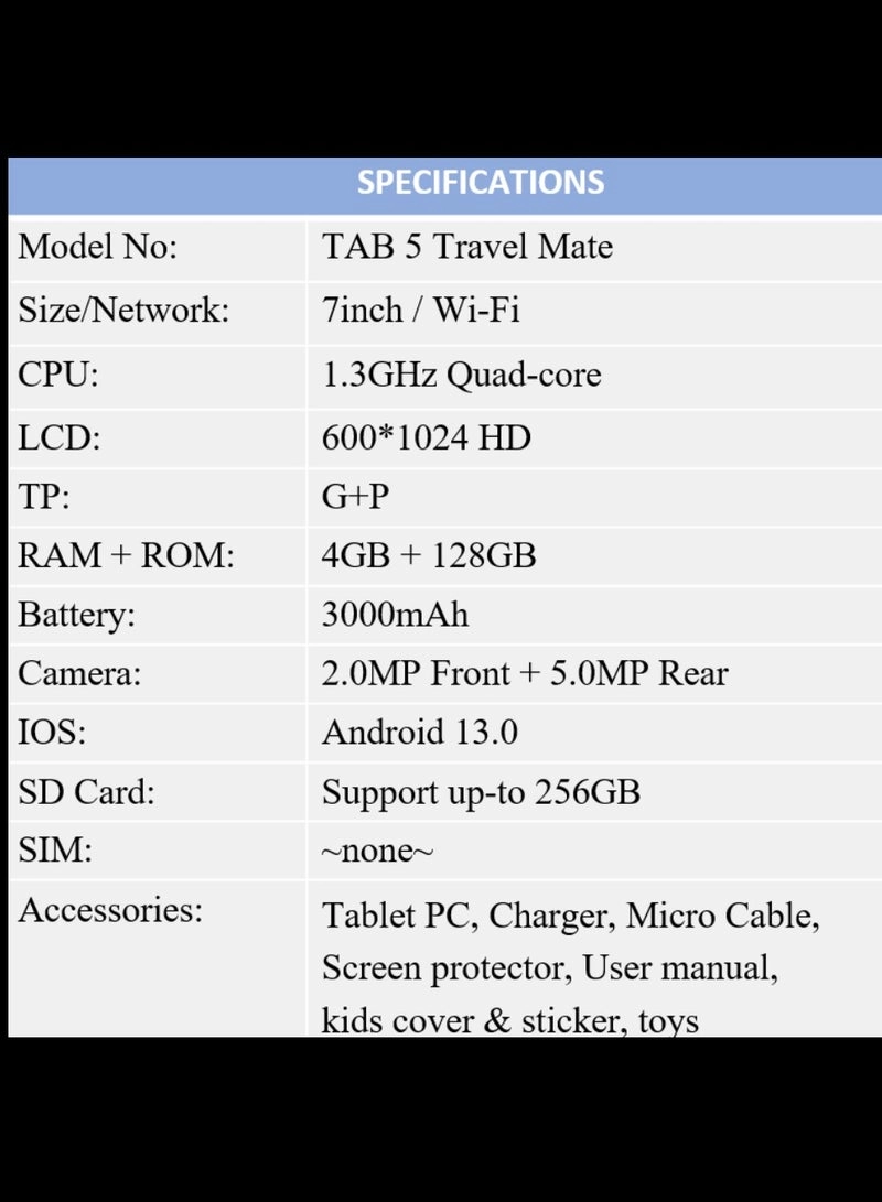 K2 Tablet - 4GB 7 Inch 128GB