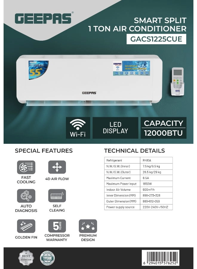GACS1225CUE - Wi-Fi 1650 W