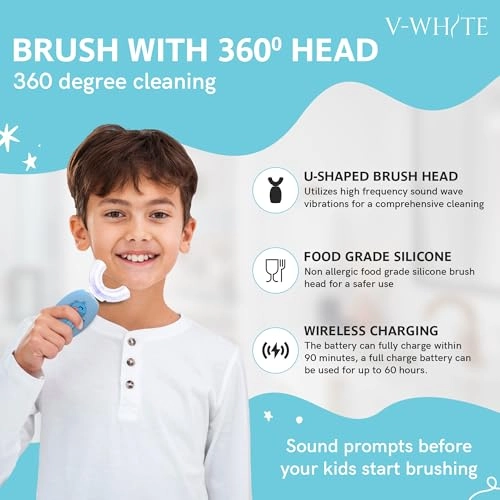 U-Shaped Electric Toothbrush - Kids 360 Ultrasonic Cleaning Wireless Charging