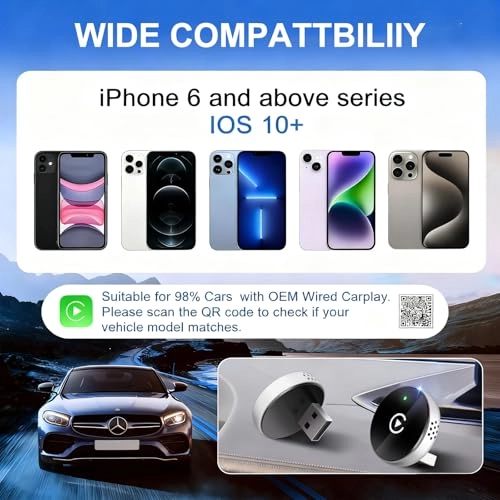 Wireless CarPlay Adapter - Bluetooth USB iPhone