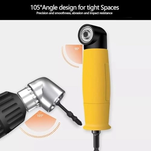 105°1/4 Inch Right Angle Drill Adapter - Long and Short Extension chromium-vanadium alloy steel