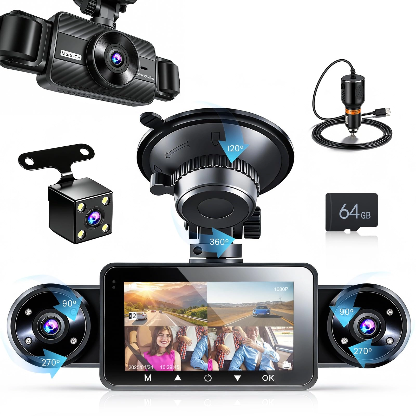 Hikity 360° Car Dashcam - 1080P